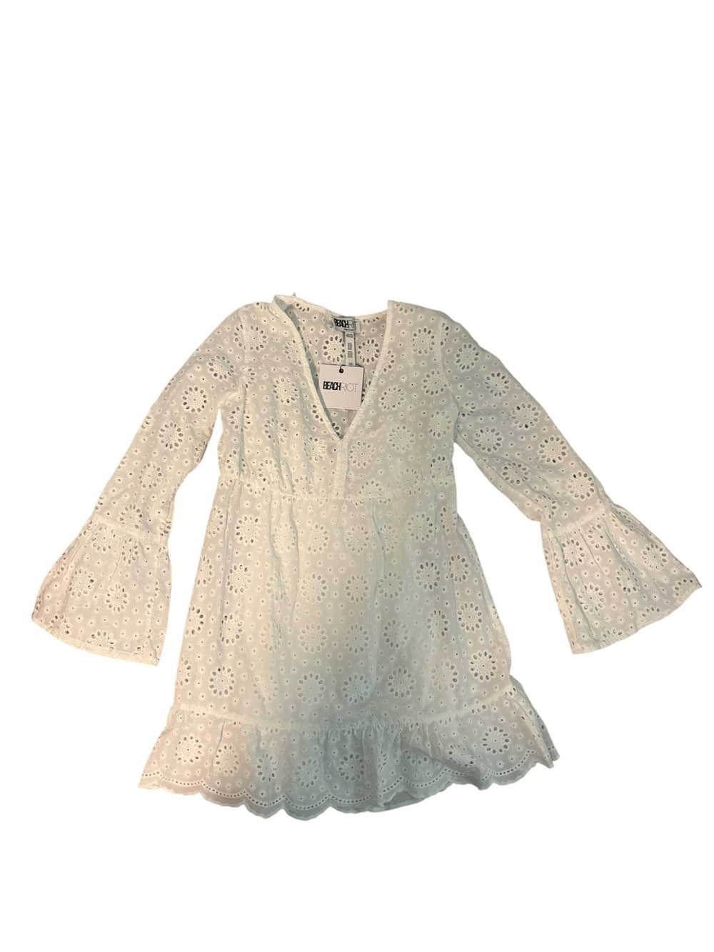 NWT Beach Riot Delaney Dress White Magnolia Eyelet - Picture 2 of 6